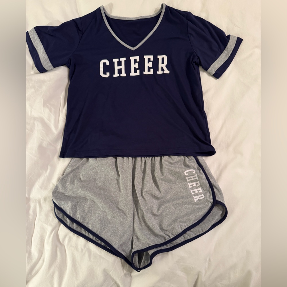 Navy and Gray Cheer Outfit